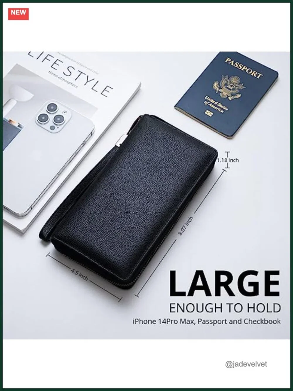 Women's Genuine Leather RFID Blocking Travel Wallet Wristlet Zip Around Large
